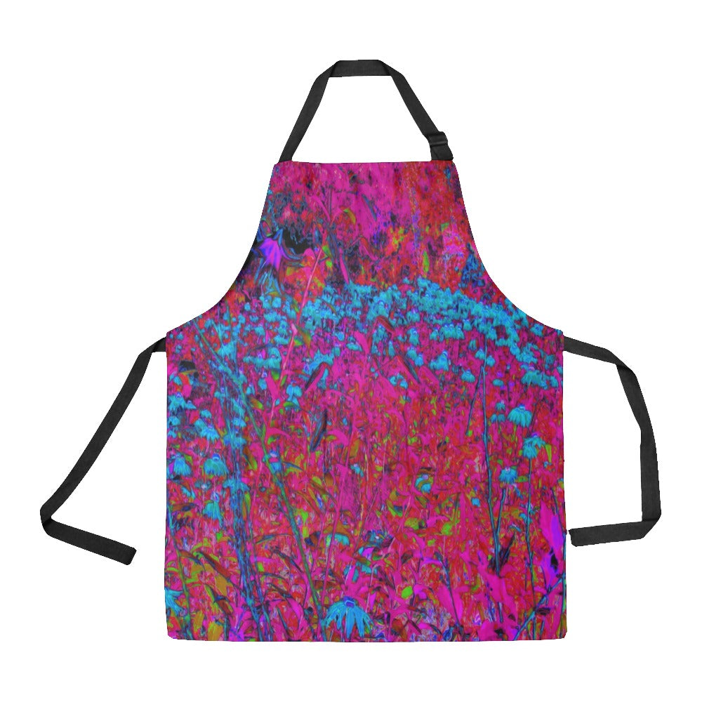 Apron with Pockets, Psychedelic Purple Lily Flower Magenta Garden