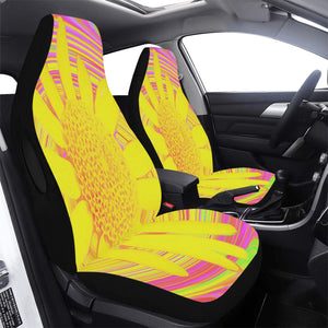Car Seat Covers, Yellow Sunflower on a Psychedelic Swirl