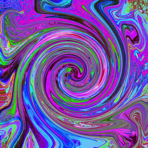 Beanie Hats, Colorful Magenta Swirl Retro Abstract Design