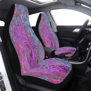 Car Seat Covers, Purple, Blue and Red Abstract Retro Swirl