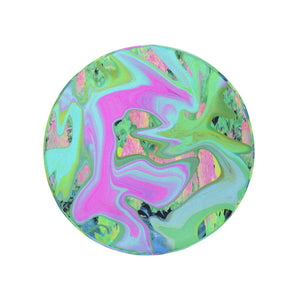 Spare Tire Covers, Retro Pink and Light Blue Liquid Art on Hydrangea - Medium