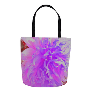 Tote Bags, Elegant Ultra-Violet Decorative Dahlia Flower