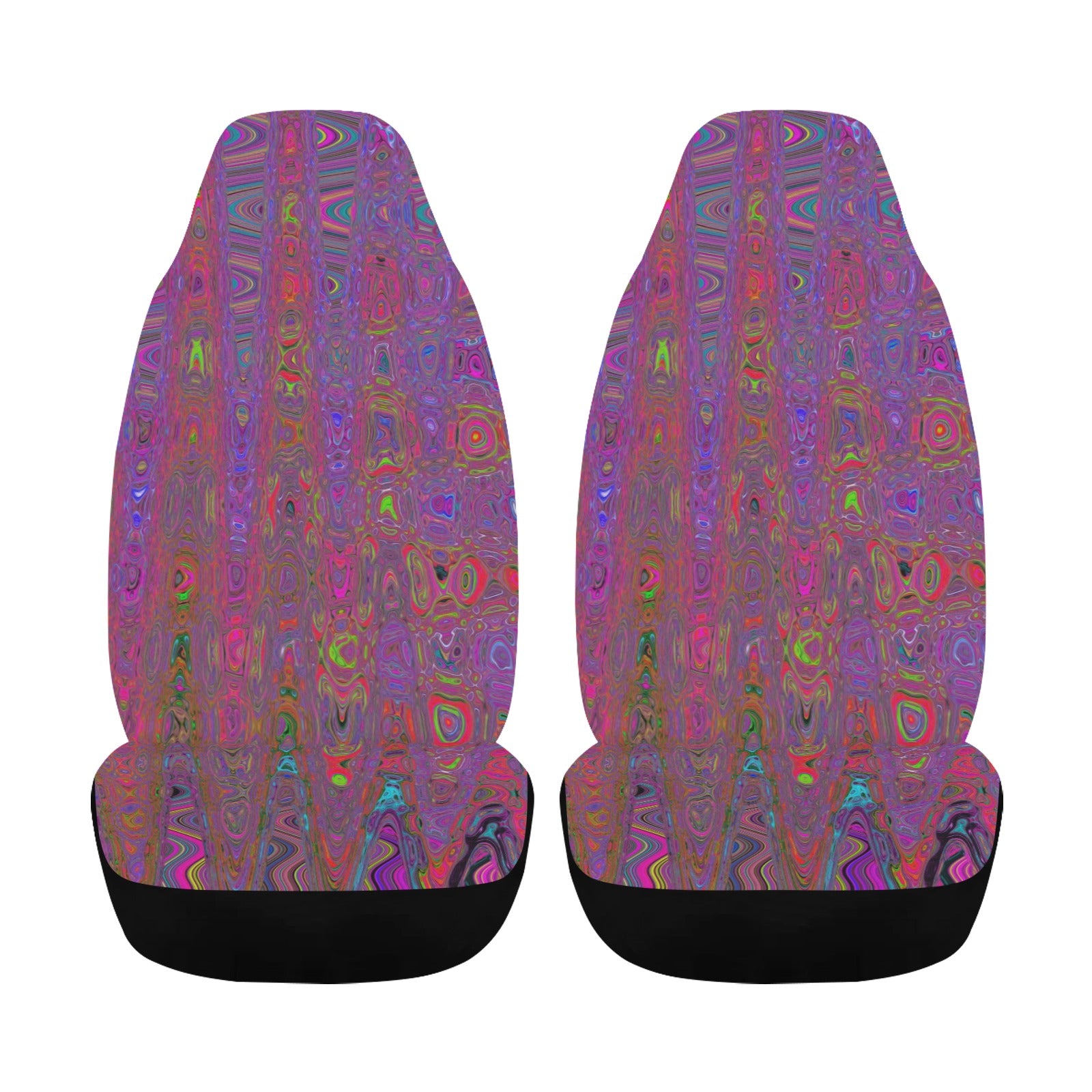 Car Seat Covers | Psychedelic Groovy Magenta Retro Atomic Waves