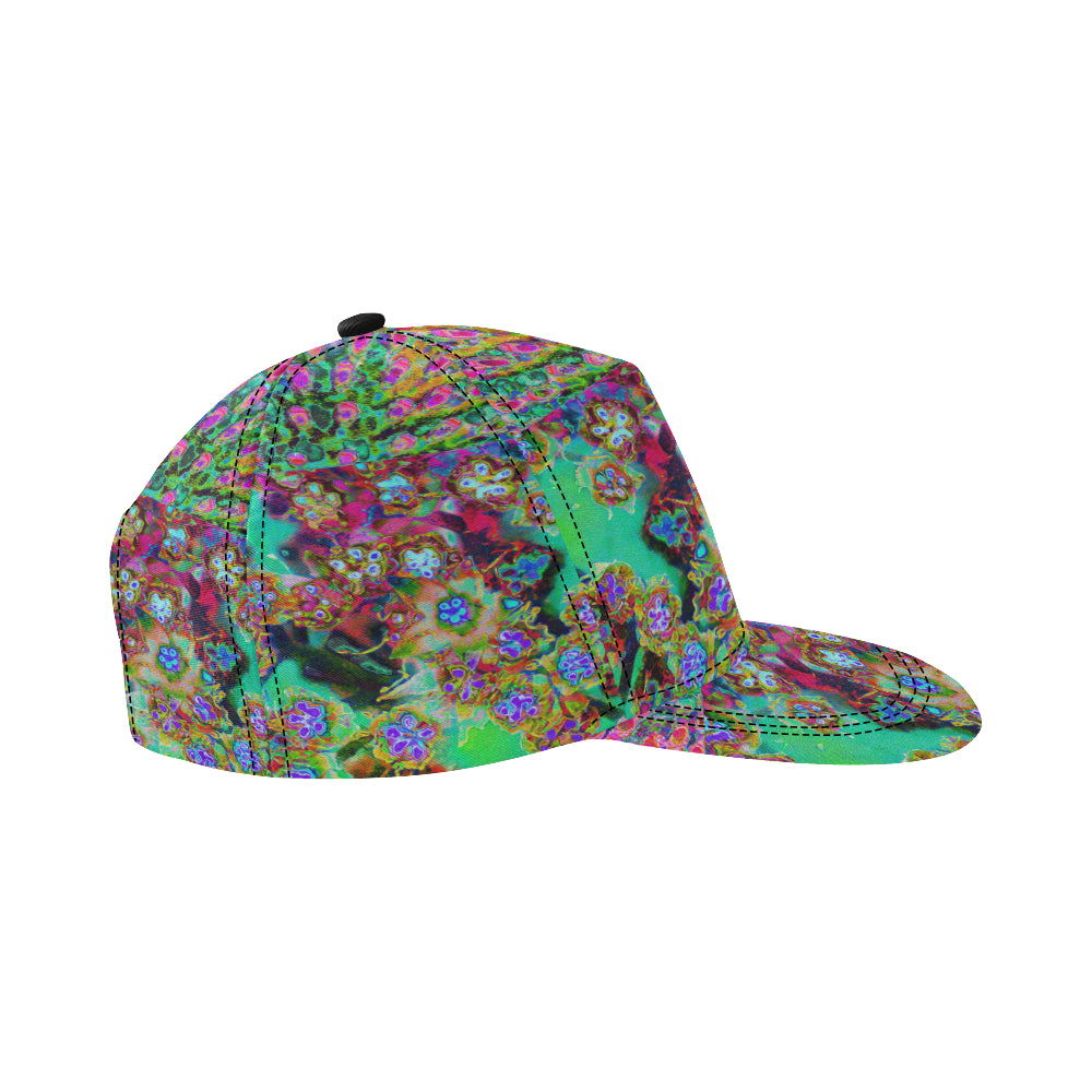 Snapback Hats, Psychedelic Abstract Groovy Purple Sedum
