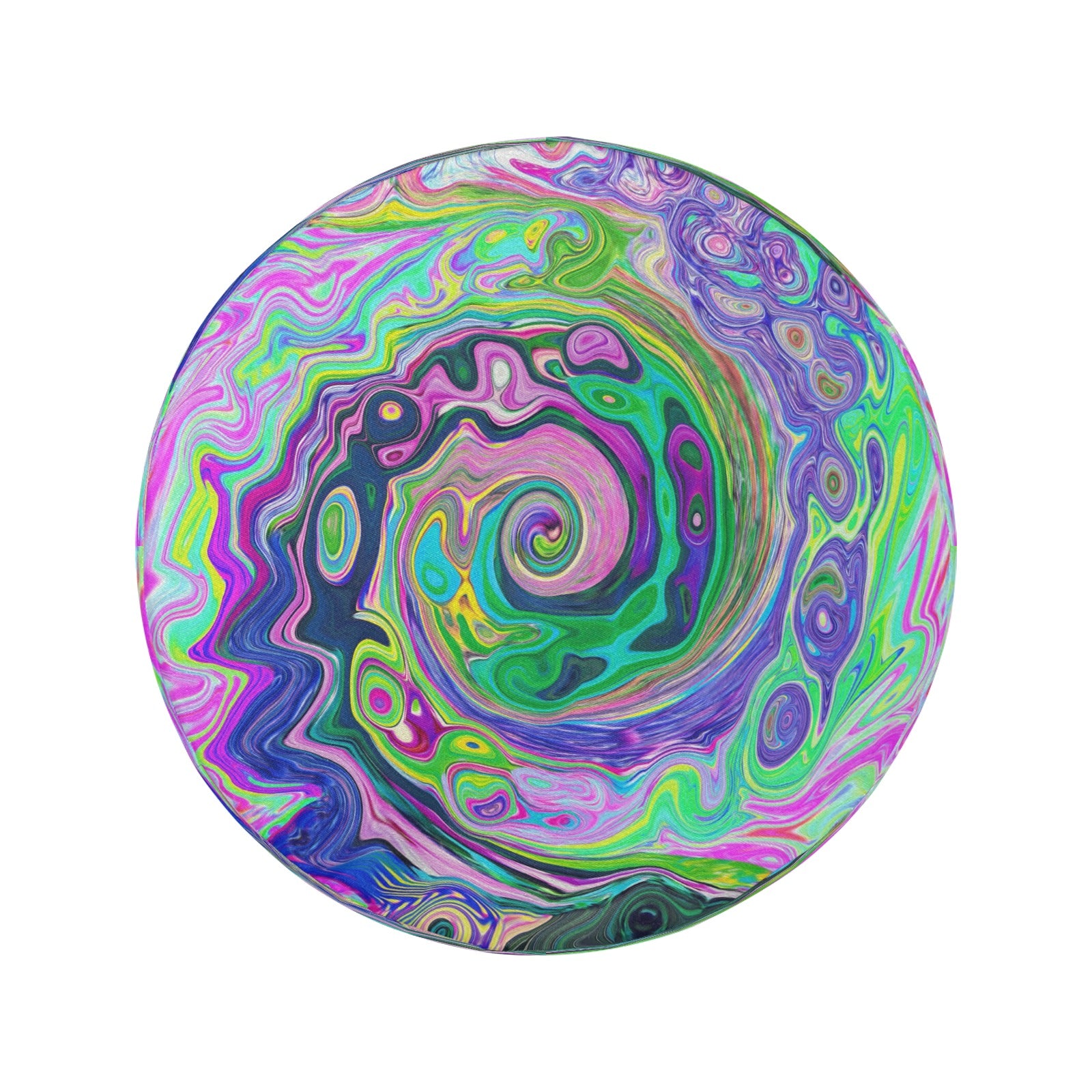 Spare Tire Covers, Groovy Abstract Aqua and Navy Lava Swirl - Large