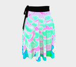 Artsy Wrap Skirt, Pretty Aqua and Pink Zinnia in the Summer Garden