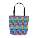 Colorful Floral Tote Bags, Red and Yellow Roses with Lily Flowers Patchwork