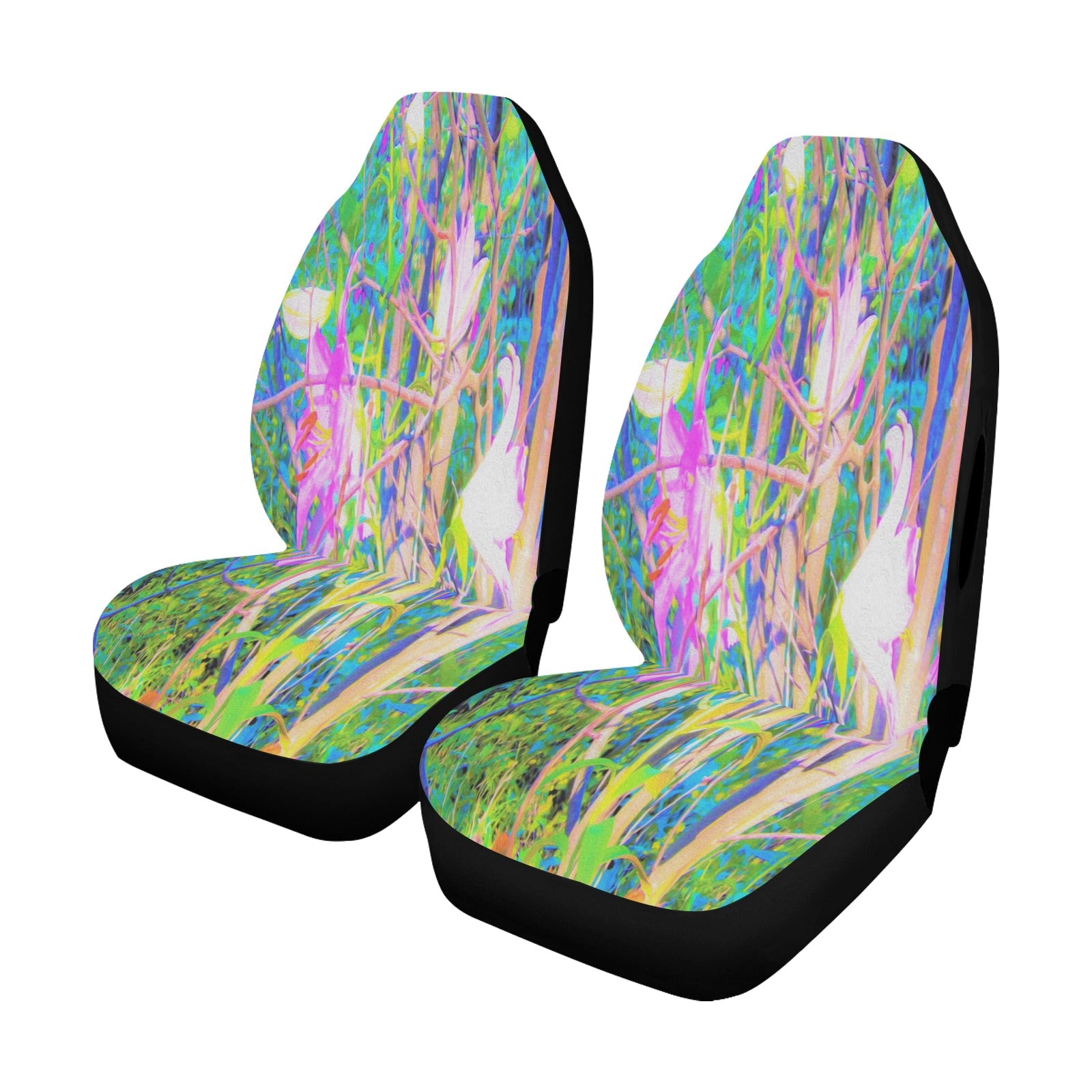 Car Seat Covers, Abstract Oriental Lilies in My Rubio Garden