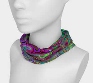 Headbands for Men and Women, Groovy Purple Abstract Retro Liquid Swirl