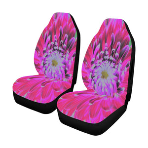 Car Seat Covers, Dramatic Crimson Red and Pink Dahlia Flower