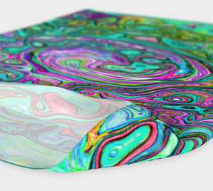Headband - Aquamarine Groovy Abstract Retro Liquid Swirl