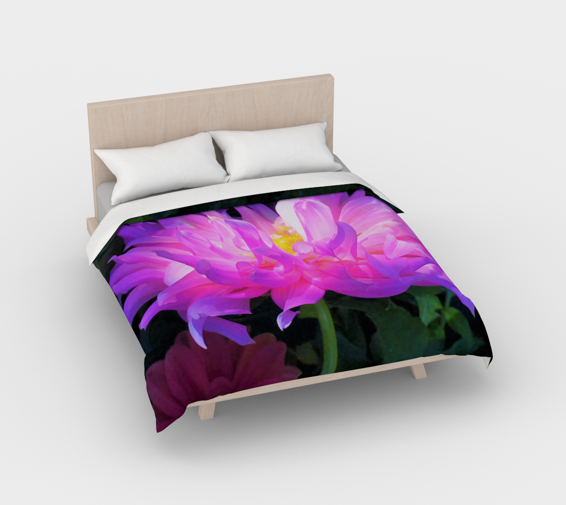 Artsy Duvet Covers, Stunning Pink and Purple Cactus Dahlia