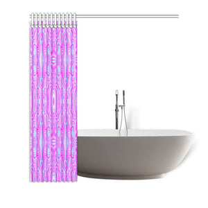 Shower Curtains, Trippy Hot Pink and Aqua Blue Abstract Pattern - 72 x 72"