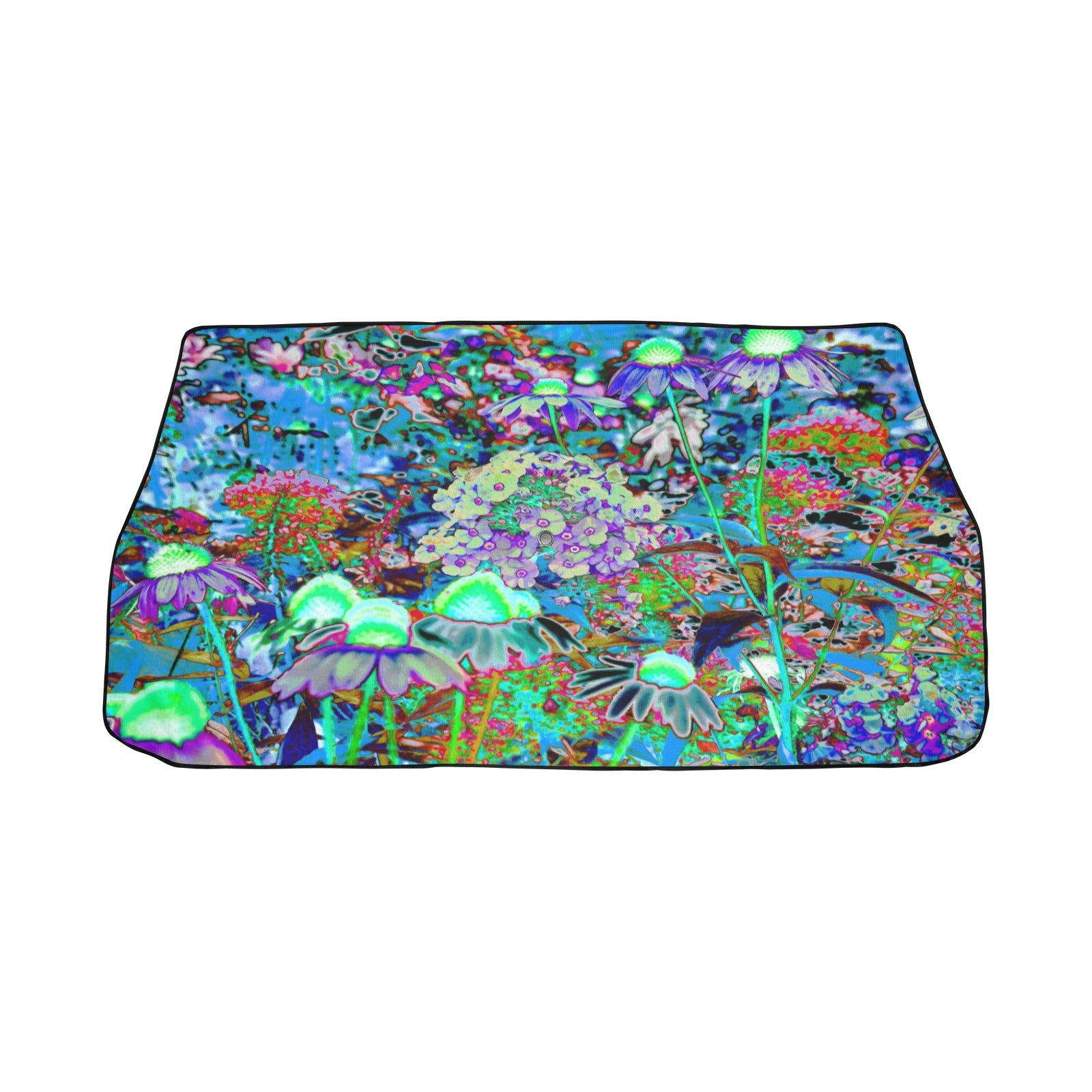 Car Umbrella Sunshades, Psychedelic Purple and Lime Green Garden Flowers