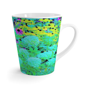 Latte mug, Impressionistic Aqua Garden Landscape