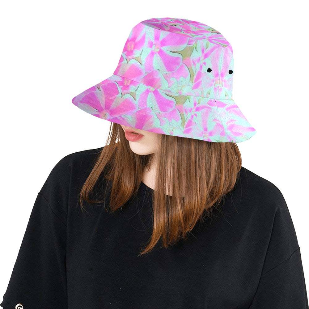 Bucket Hats, Hot Pink and White Peppermint Twist Garden Phlox
