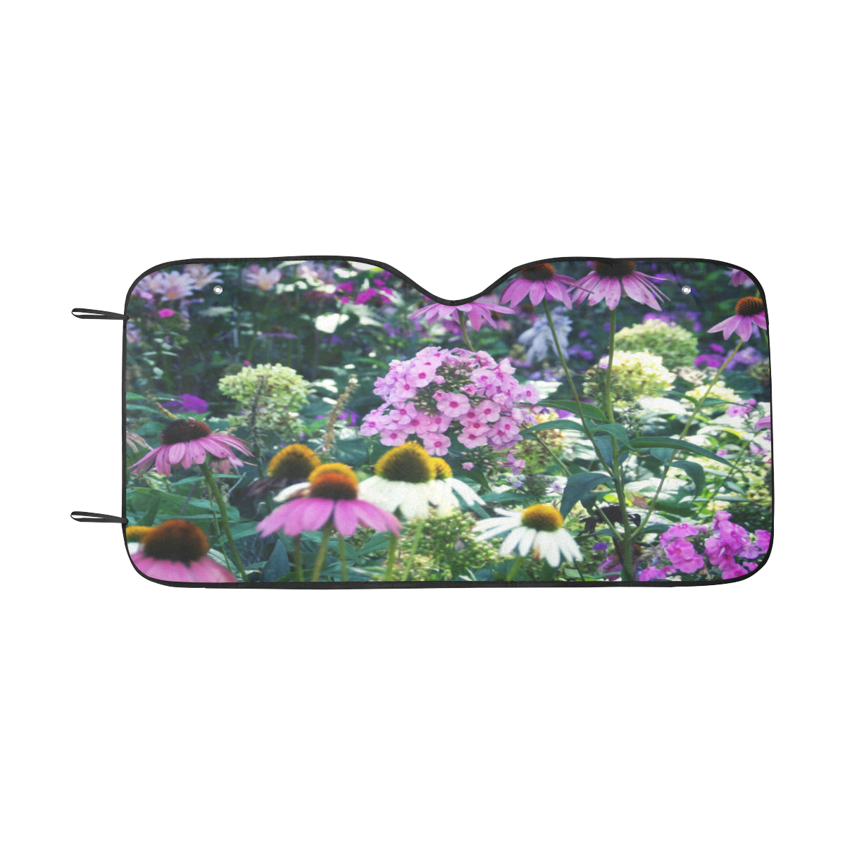 Auto Sun Shade, Pink Garden Phlox Landscape with Cone Flowers