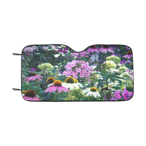 Auto Sun Shade, Pink Garden Phlox Landscape with Cone Flowers