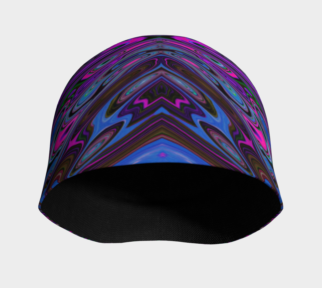 Beanie Hats, Trippy Magenta, Blue and Green Abstract Butterfly
