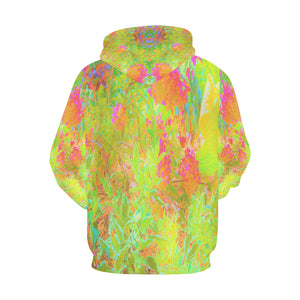 Hoodies for Men, Autumn Colors Landscape with Hot Pink Hydrangea