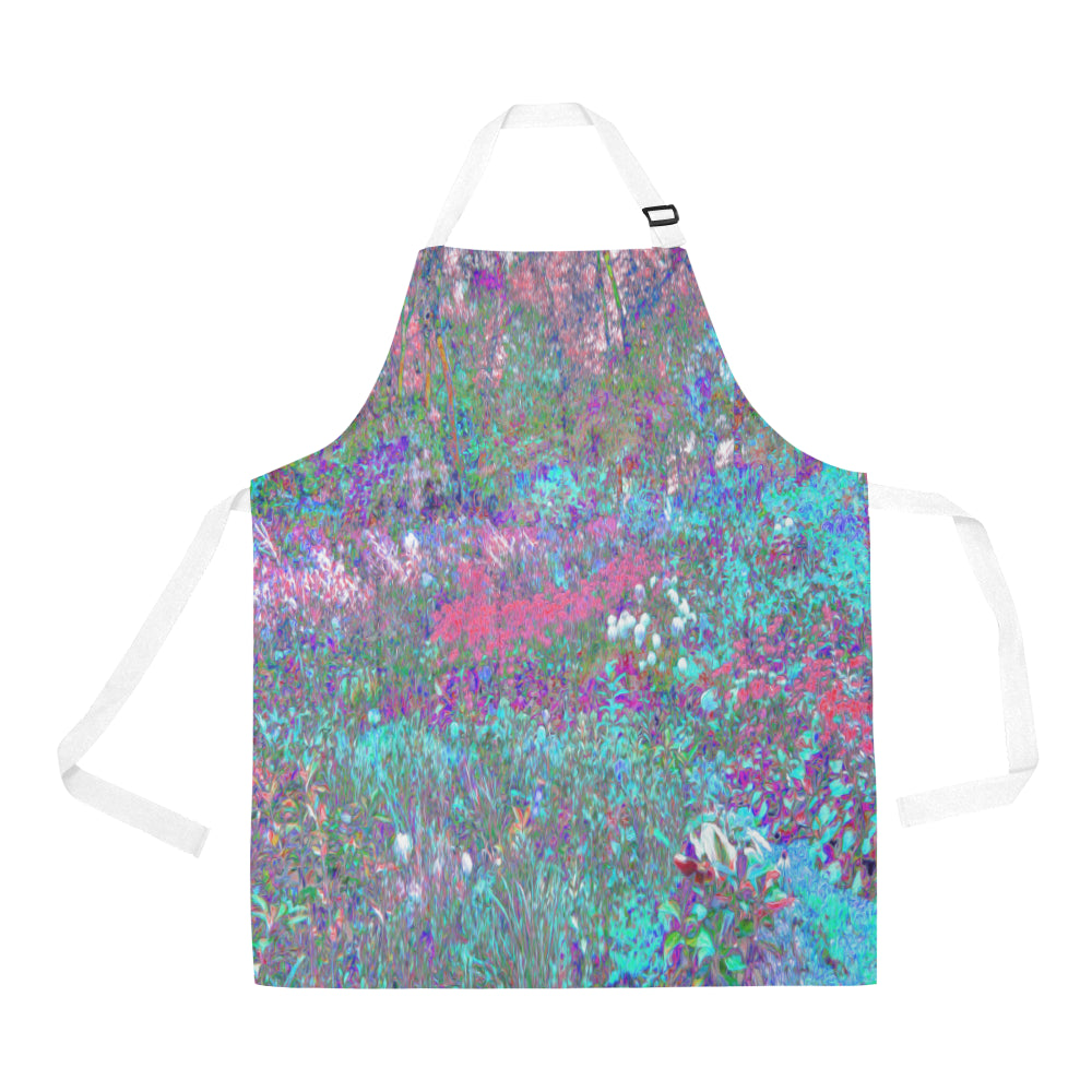 Apron with Pockets, My Rubio Garden Landscape in Blue and Berry