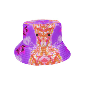 Bucket Hats, Two Purple and Hot Pink Plum Crazy Hibiscus