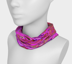 Headbands for Women, Hot Pink Marbled Colors Abstract Retro Swirl