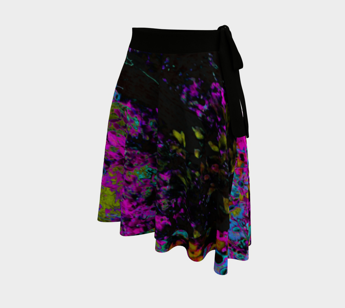 Wrap Skirts, Psychedelic Hot Pink and Black Garden Sunrise