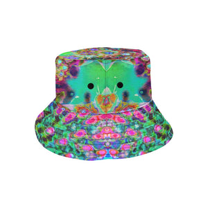 Bucket Hats, Psychedelic Abstract Groovy Purple Sedum