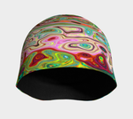 Beanie Hats, Retro Groovy Abstract Colorful Rainbow Swirl