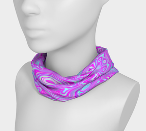 Headband, Trippy Hot Pink and Aqua Blue Abstract Pattern
