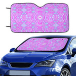 Auto Sun Shades, Trippy Hot Pink and Aqua Blue Abstract Pattern