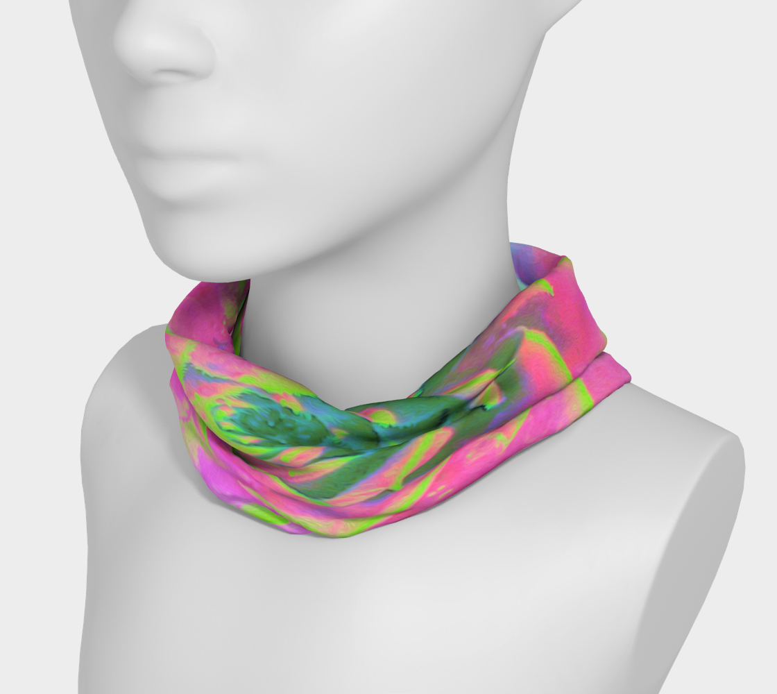 Wide Fabric Headband, Lime Green and Pink Succulent Sedum Rosette, Face Covering