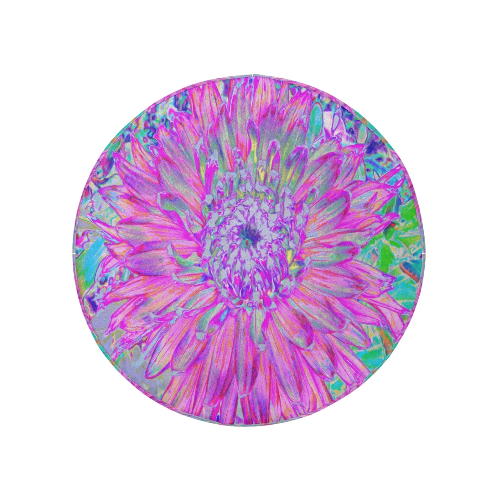Spare Tire Covers, Cool Pink Blue and Purple Artsy Dahlia Bloom - Medium