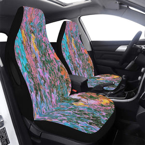 Car Seat Covers, Abstract Coral, Pink, Green and Aqua Garden Foliage