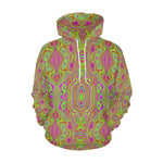 Hoodies for Women, Trippy Retro Chartreuse Magenta Abstract Pattern