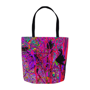 Tote Bags, Trippy Abstract Rainbow Oriental Lily Flowers