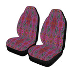 Car Seat Covers, Cool Trippy Magenta, Red and Green Wavy Pattern