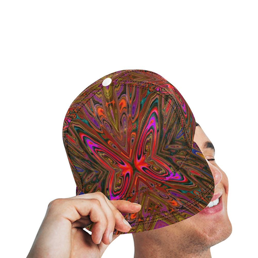 Snapback Hats, Abstract Trippy Orange and Magenta Butterfly