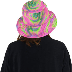 Bucket Hats, Lime Green and Pink Succulent Sedum Rosette