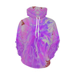 Hoodies for Women, Elegant Ultra-Violet Decorative Dahlia Flower