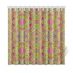 Shower Curtains, Trippy Retro Chartreuse Magenta Abstract Pattern