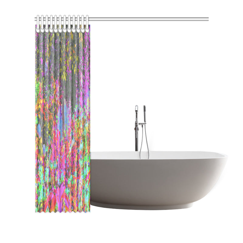 Shower Curtains, Psychedelic Tropical Festival Garden Sunrise