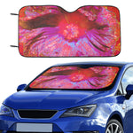 Auto Sun Shade, Psychedelic Trippy Retro Red Hibiscus Flower