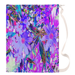 Laundry Bags, Trippy Purple and Magenta Colorful Wildflowers - Large