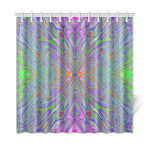 Shower Curtains, Abstract Trippy Purple, Orange and Lime Green Butterfly - 72 x 72