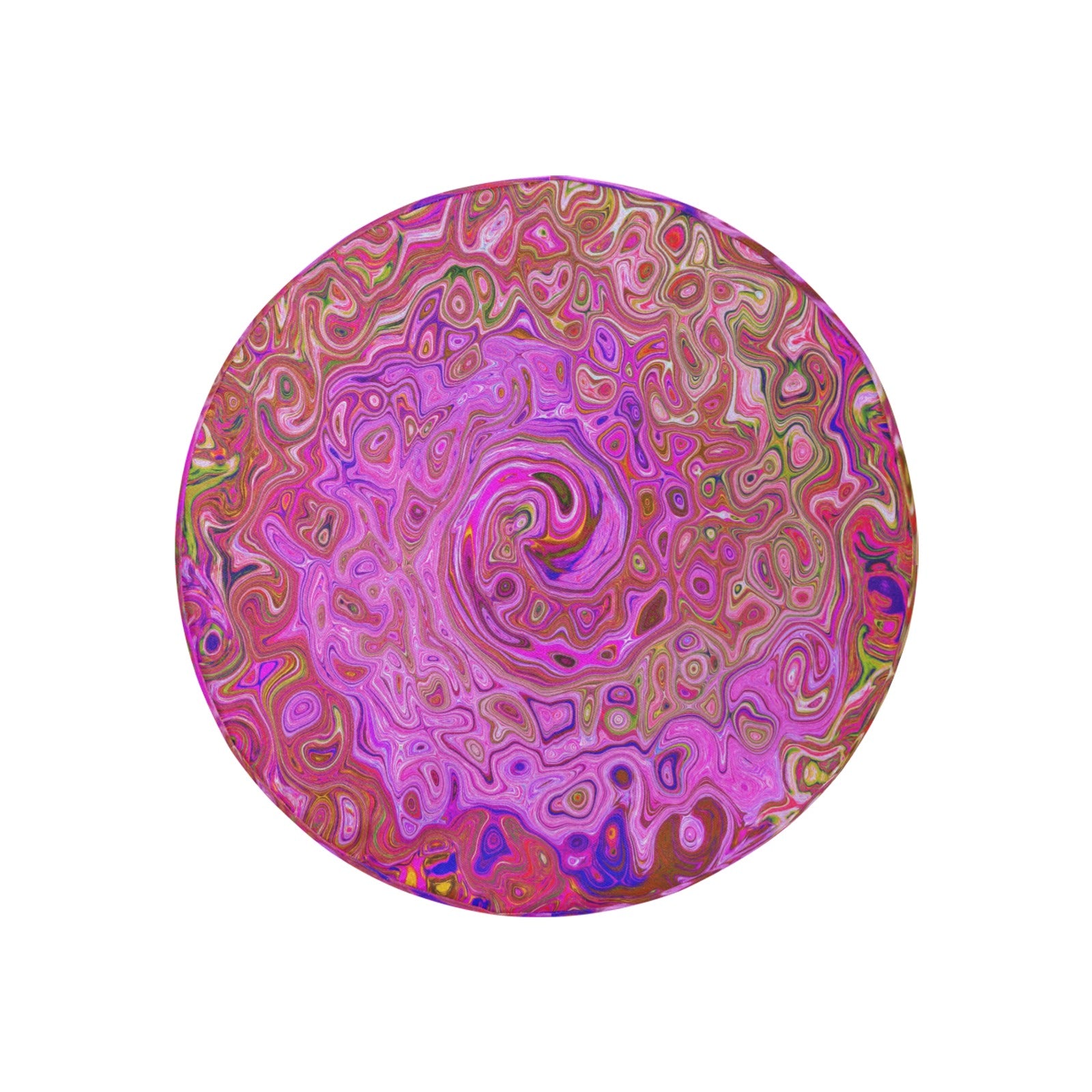 Spare Tire Covers, Hot Pink Marbled Colors Abstract Retro Swirl - Small