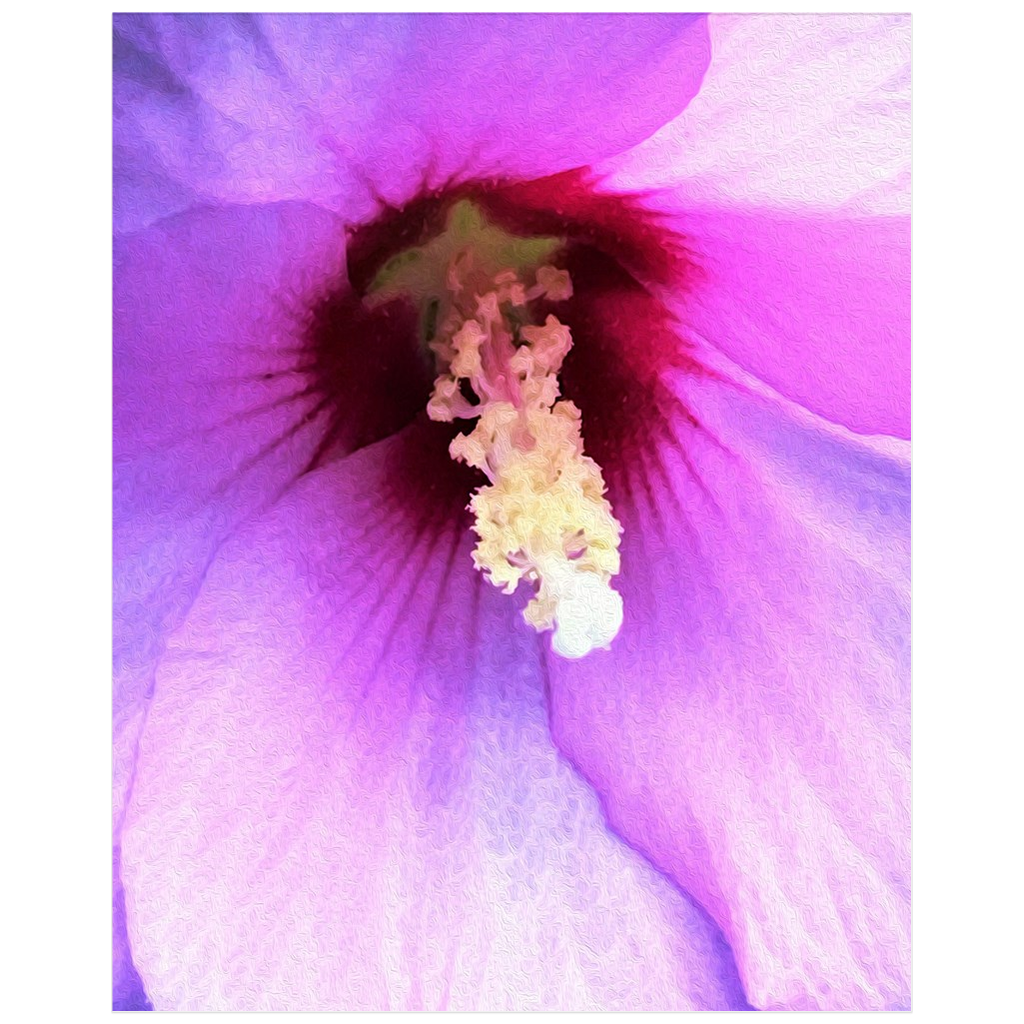 Posters, Stunning Pink Hibiscus with Crimson Center - Vertical