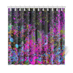 Shower Curtains, Psychedelic Hot Pink and Black Garden Sunrise