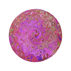 Spare Tire Covers, Hot Pink Marbled Colors Abstract Retro Swirl - Large